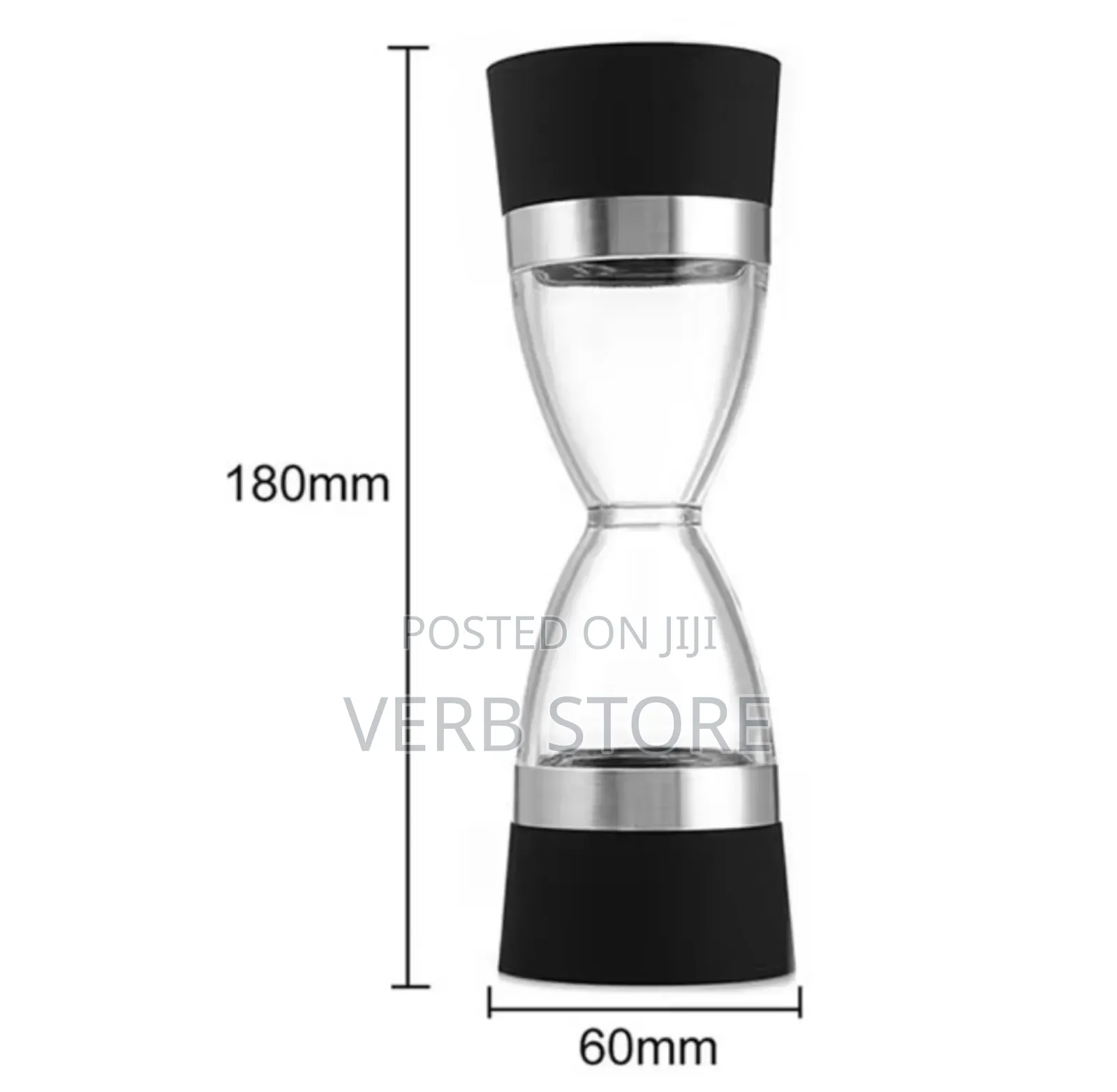 Manually Adjustable Thickness, Hour Glass 2 In1 Dual Salt Pepper Mills