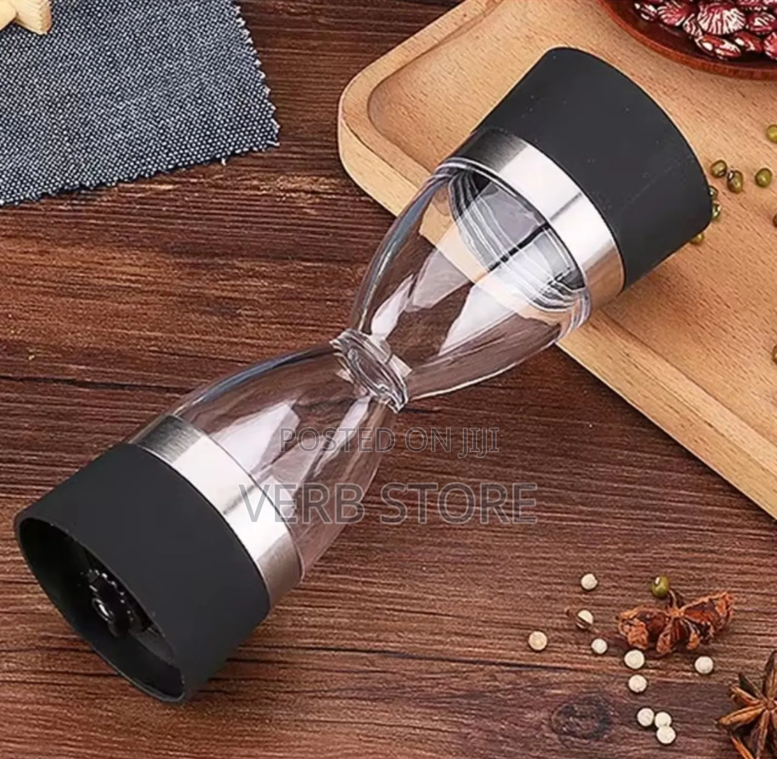 Manually Adjustable Thickness, Hour Glass 2 In1 Dual Salt Pepper Mills