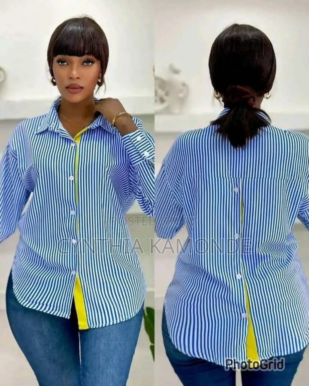 Buttoned Fancy Shirt Top