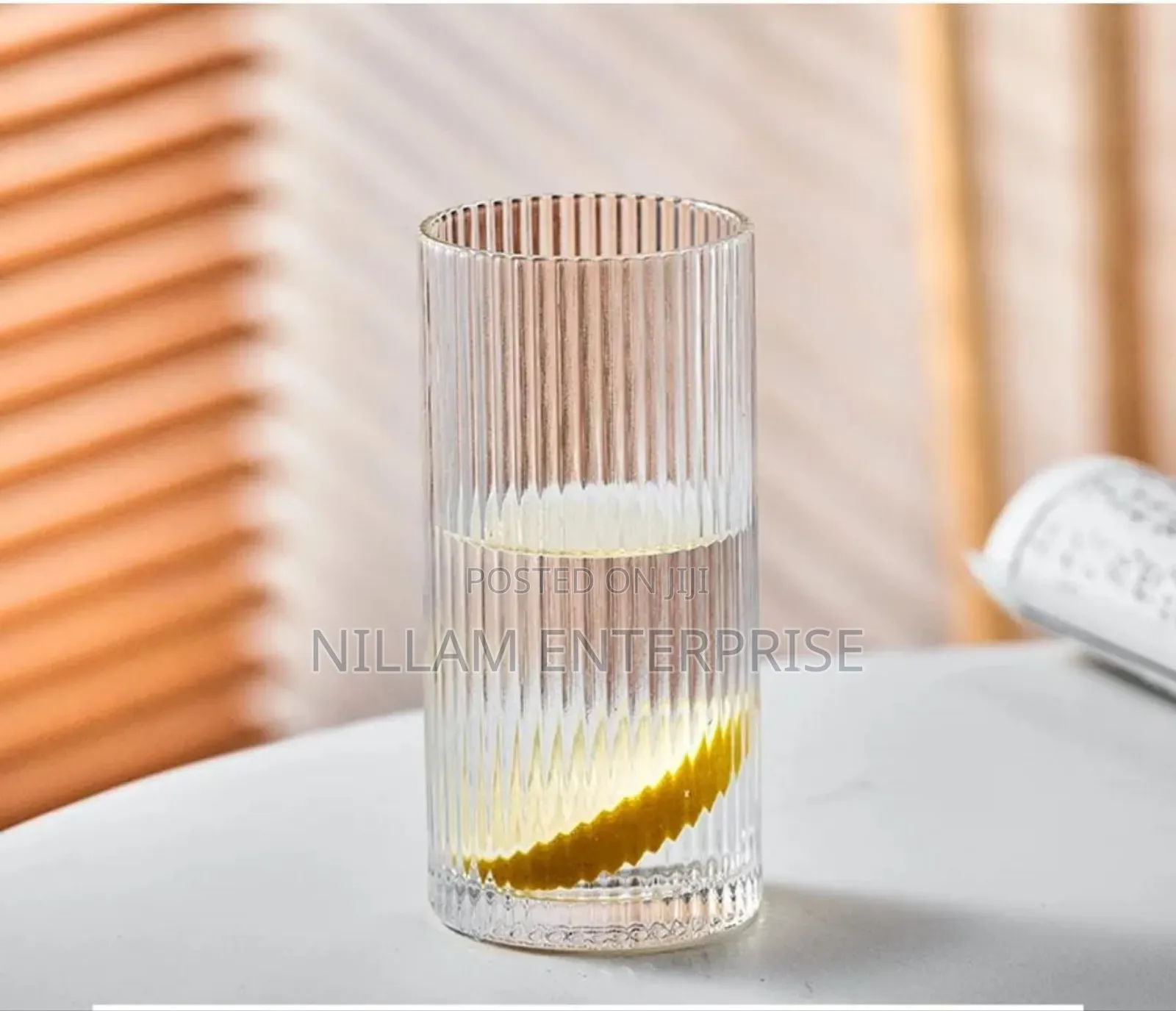 High Borosilicate Ribbed Water/Juice Glasses 450ml