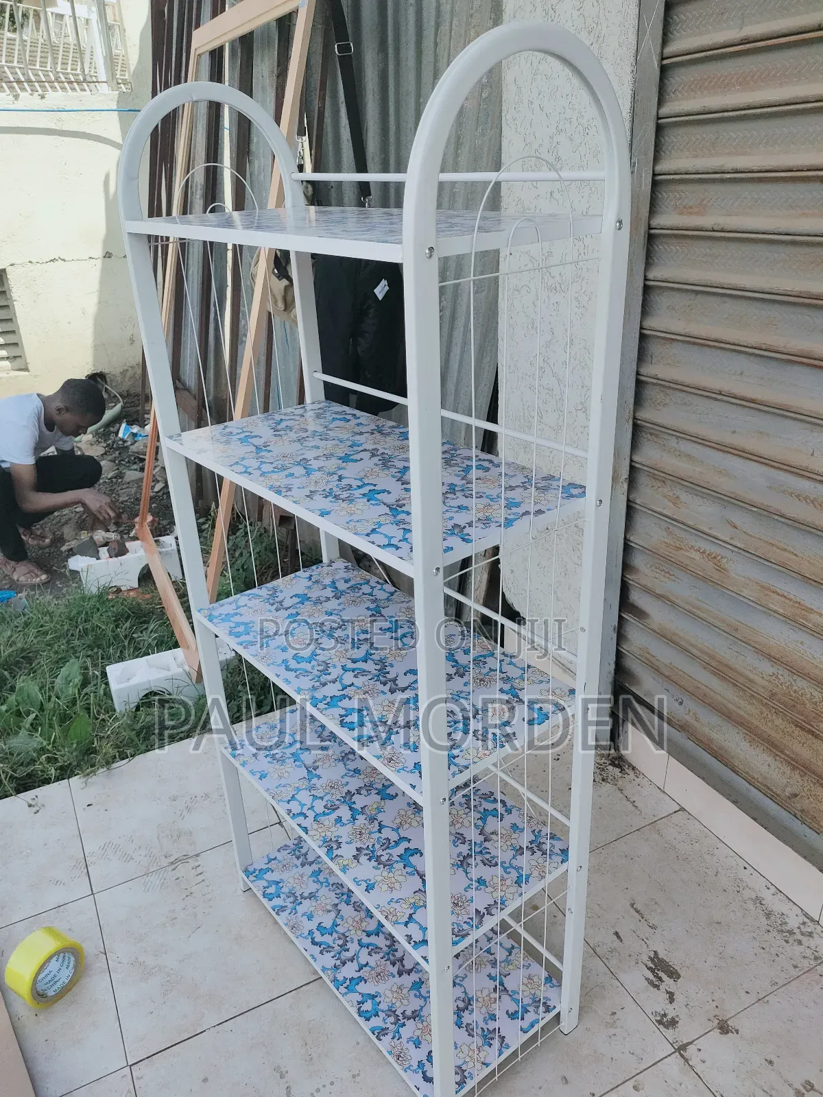 Flowered Shoe Rack Five Layers