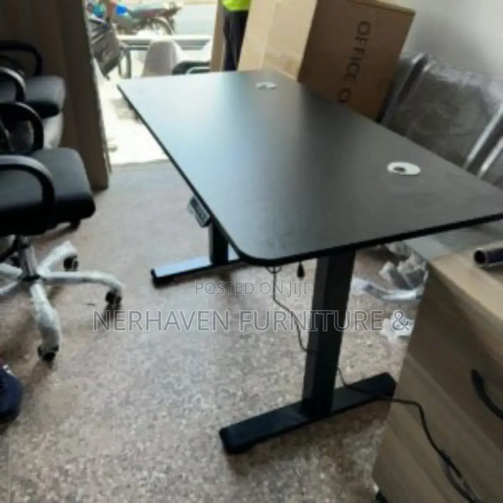 Desk Black Laminate Standing Electric Desk