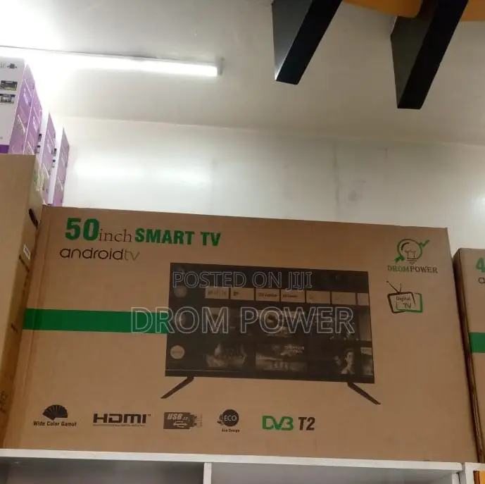 Slim Fit 50" Smart Led Android Drom Tv With Free -Tv Aerial