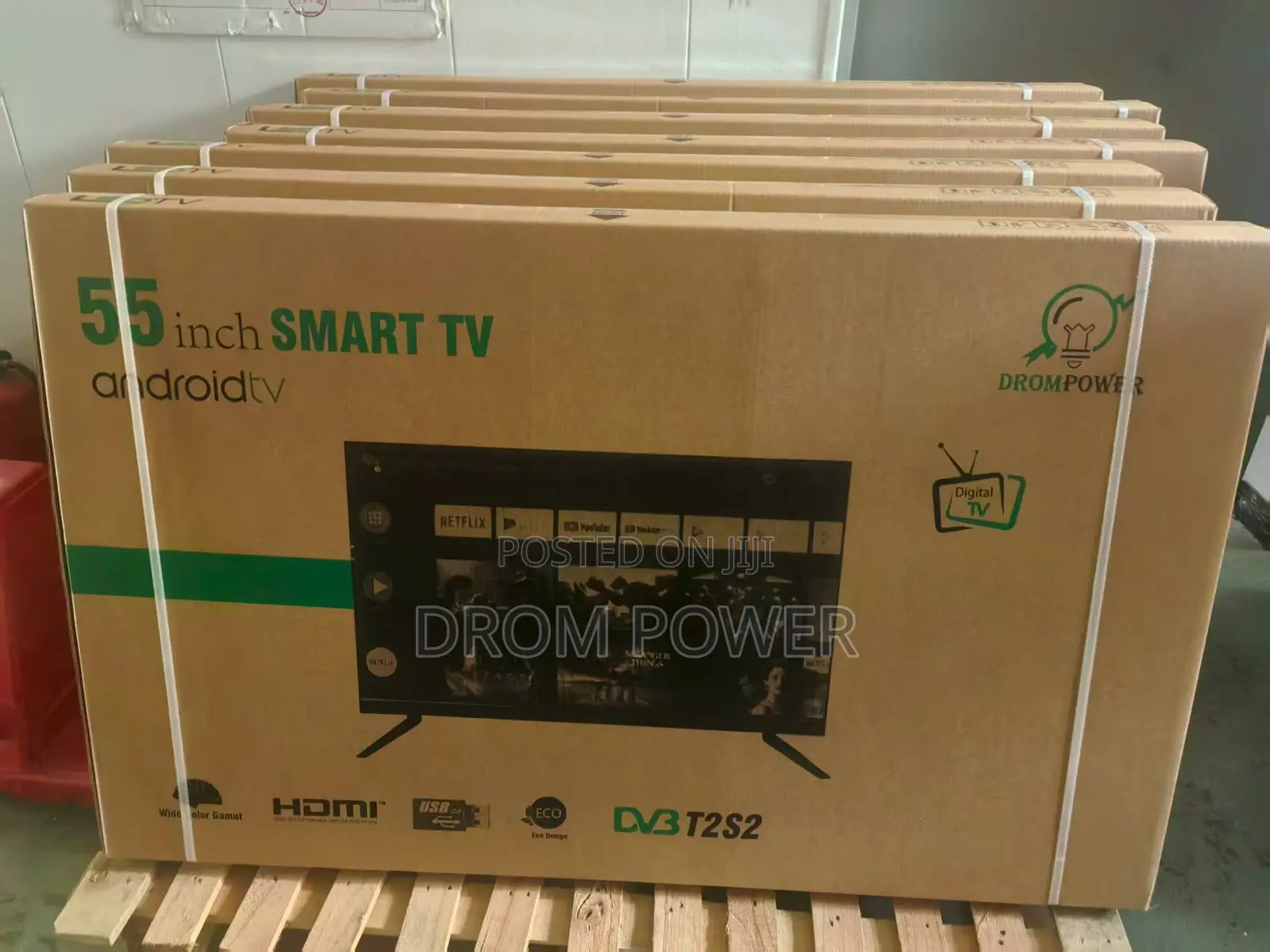 Slim Fit 55" Smart Led Android Drom Tv With Free -Tv Aerial