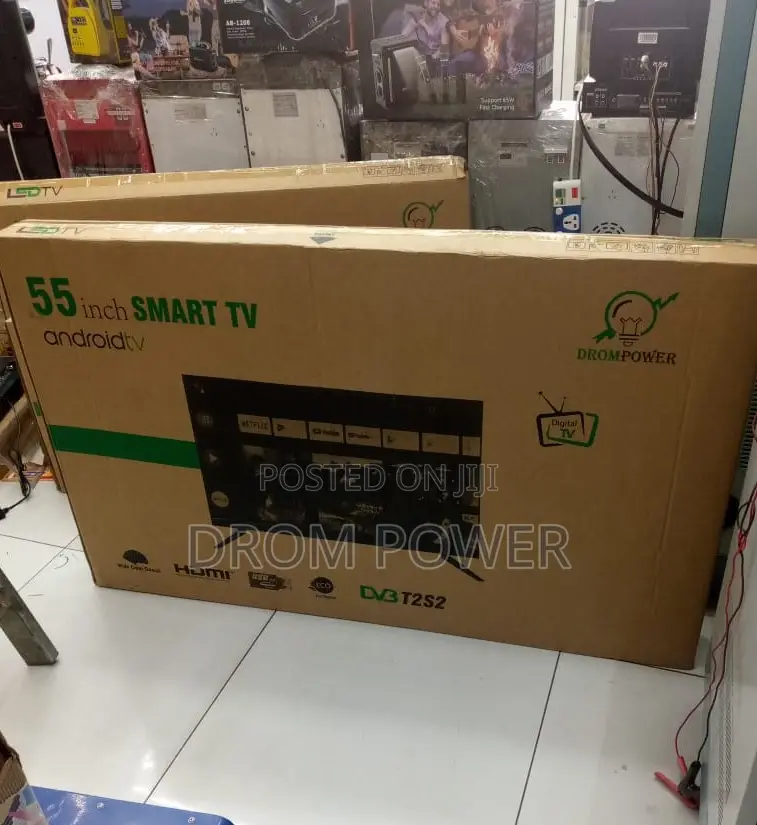 Slim Fit 55" Smart Led Android Drom Tv With Free -Tv Aerial