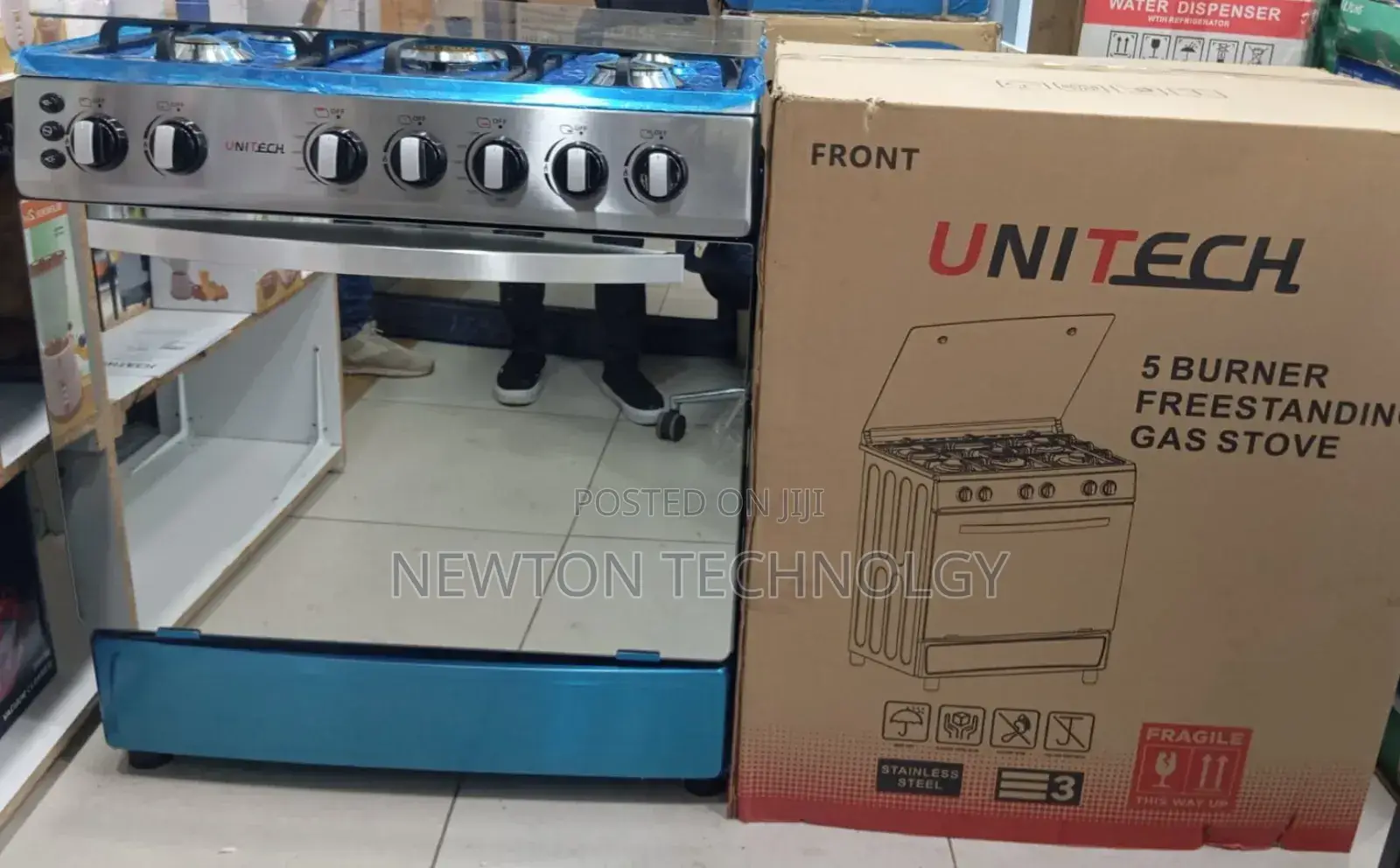 60*80 Unitech 5 Burner Freestanding Full Gas Cooker