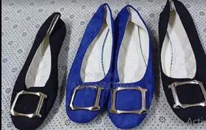 Flats Suede Leather Women Flat Shoes(Blue/Black)
