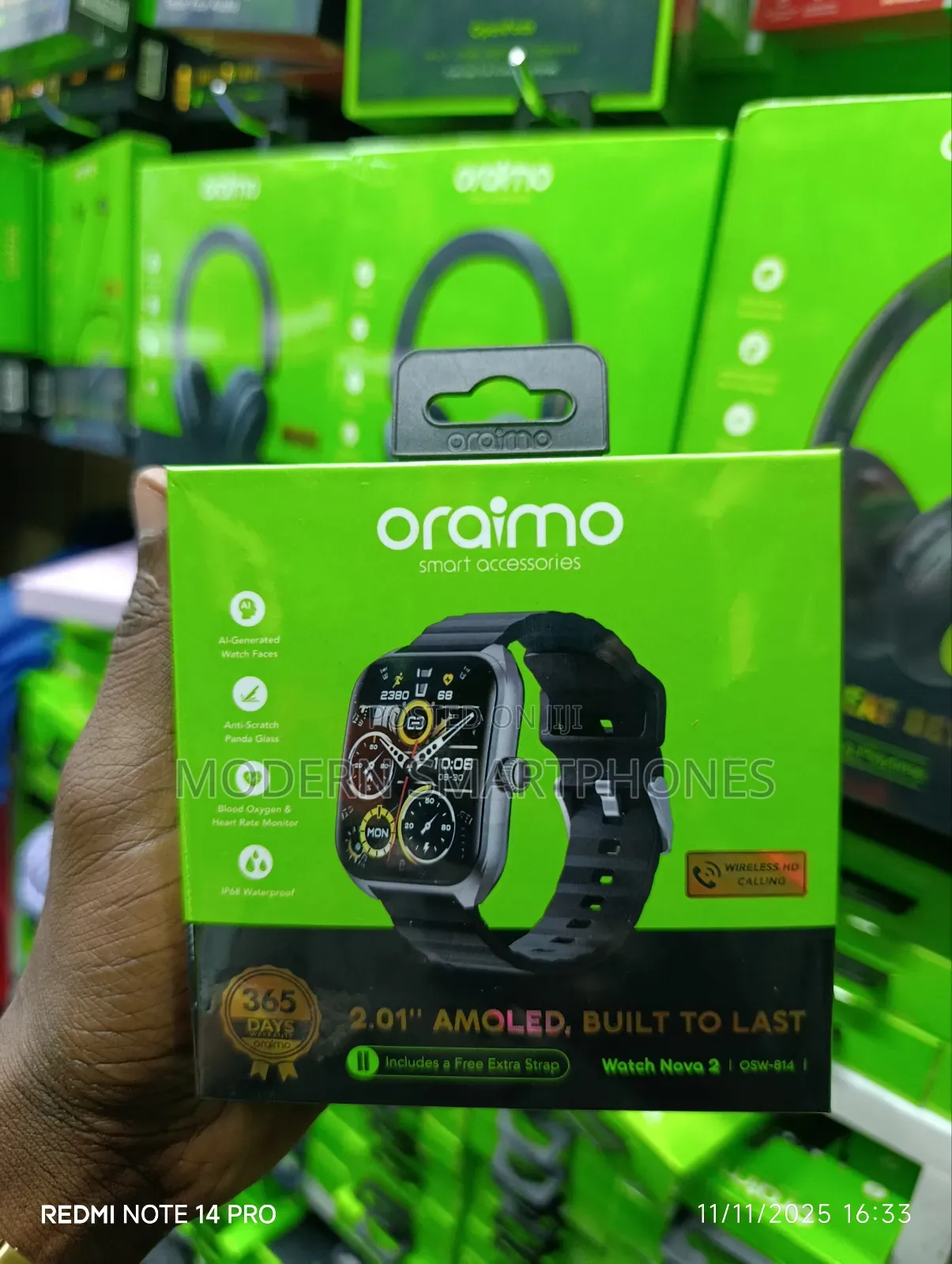 Oraimo Watch Nova 2 2.01" Amoled Ip68 Curved Touchscreen Smart Watch