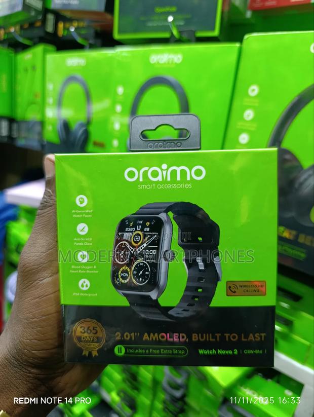 Oraimo Watch Nova 2 2.01" Amoled Ip68 Curved Touchscreen Smart Watch