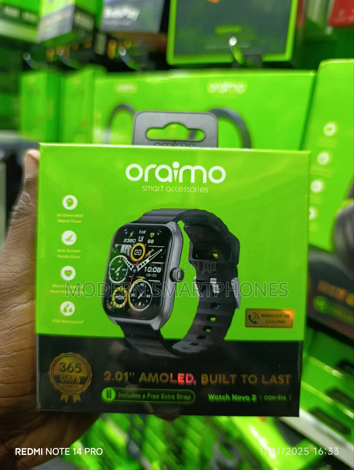 Oraimo Watch Nova 2 2.01" Amoled Ip68 Curved Touchscreen Smart Watch