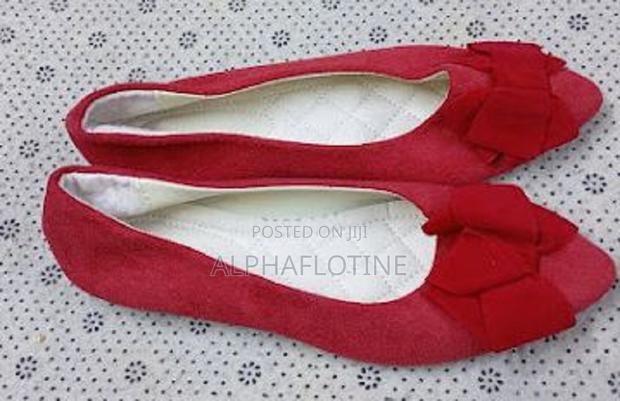 Red/Maroon Women's Loafers Pointed Bow Design