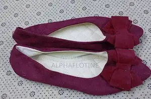Red/Maroon Women's Loafers Pointed Bow Design
