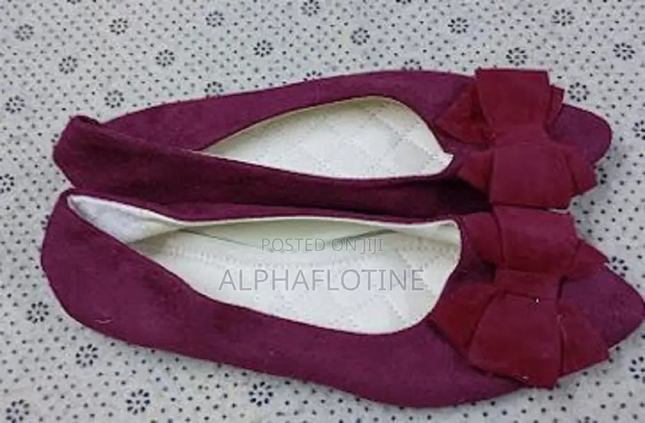 Red/Maroon Women's Loafers Pointed Bow Design