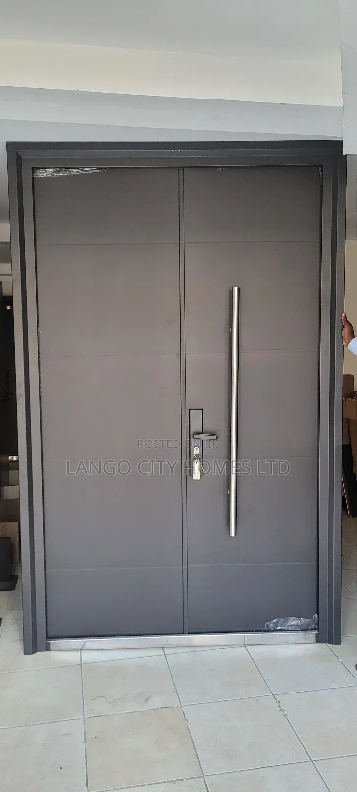 Black Security Steel Door 5feet