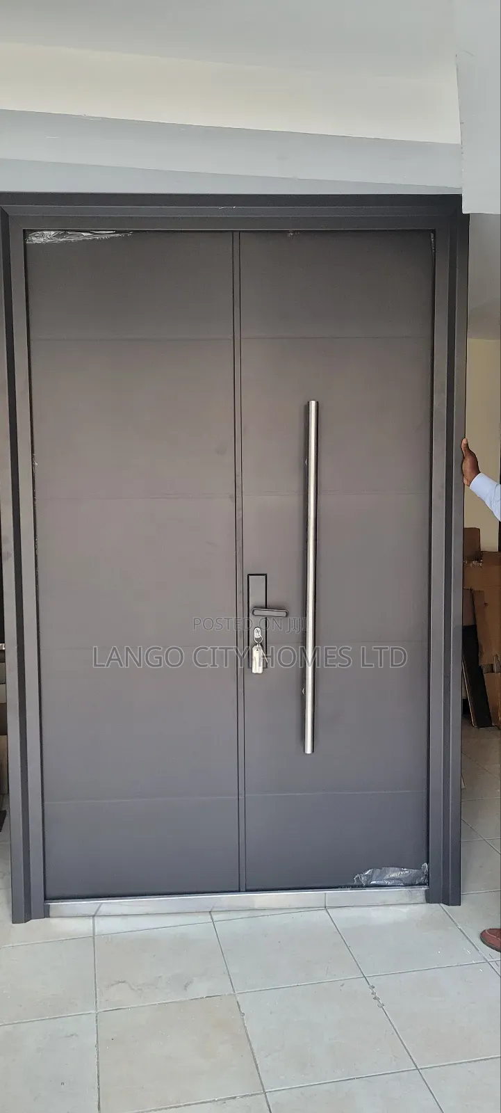 Black Security Steel Door 5feet