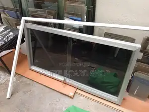 Black Sliding Glass Information Board 48" X24"