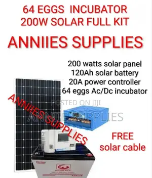 Brand New Incubator 64eggs+ 200w Solar Kit