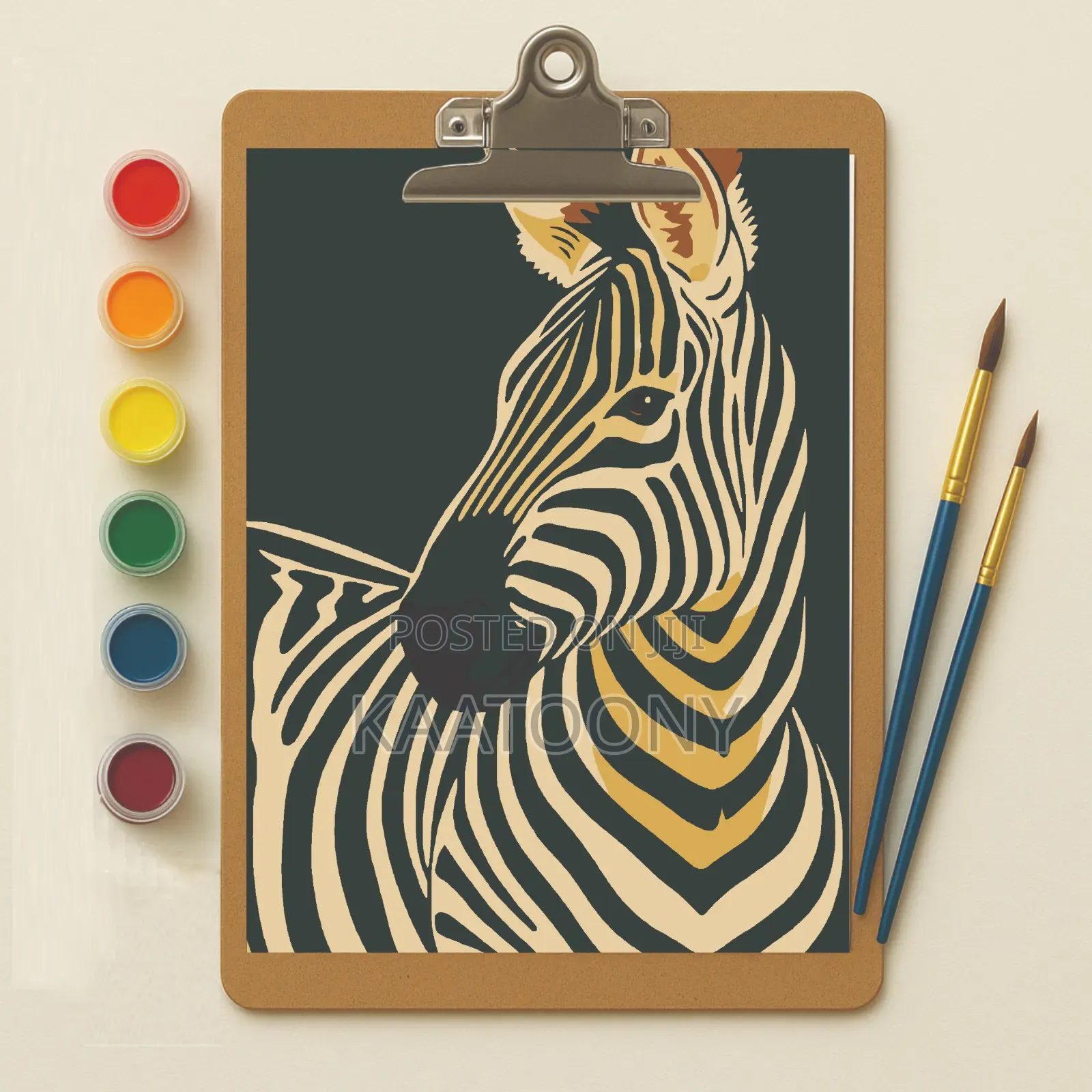 Zebra Mini Paint by Number Kit