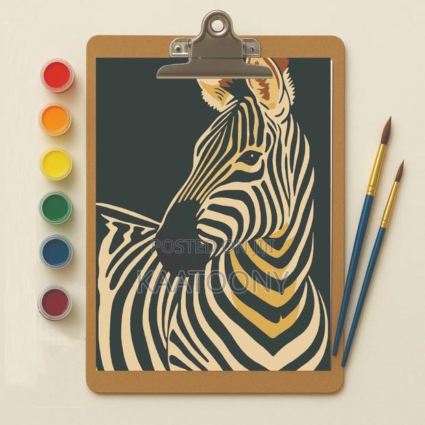 Zebra Mini Paint by Number Kit - main view