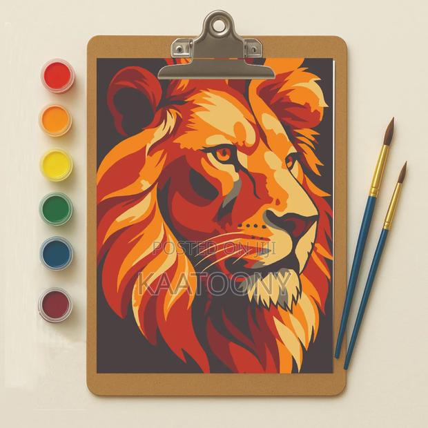 Lion Mini Paint by Number Kit - main view