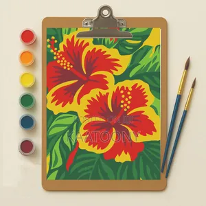 Yellow Hibiscus Mini Paint by Number Kit