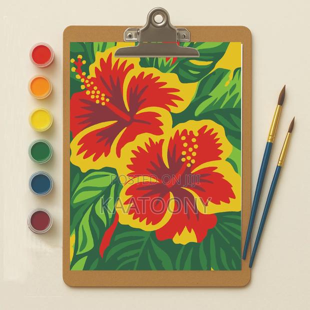 Yellow Hibiscus Mini Paint by Number Kit - main view