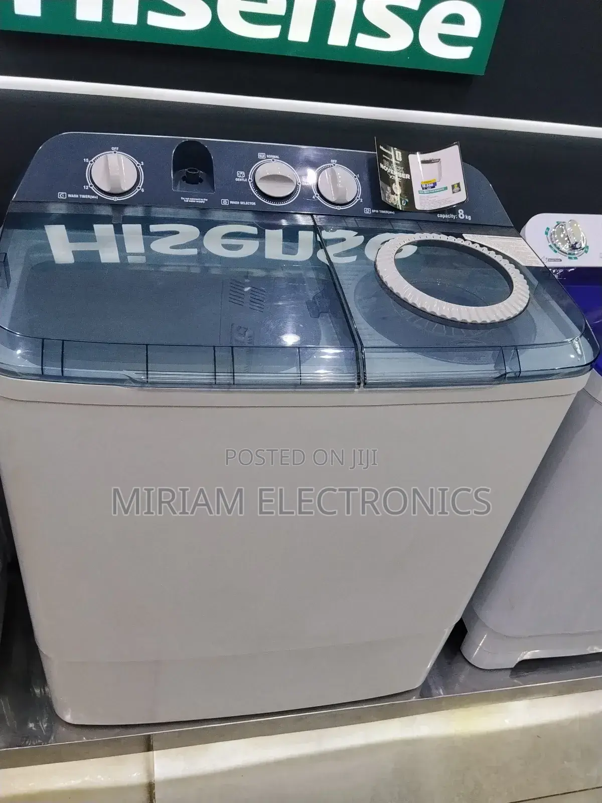 Hisense Washing Machine Twin Tub 8.5kg White Semi-Automatic 8se801s