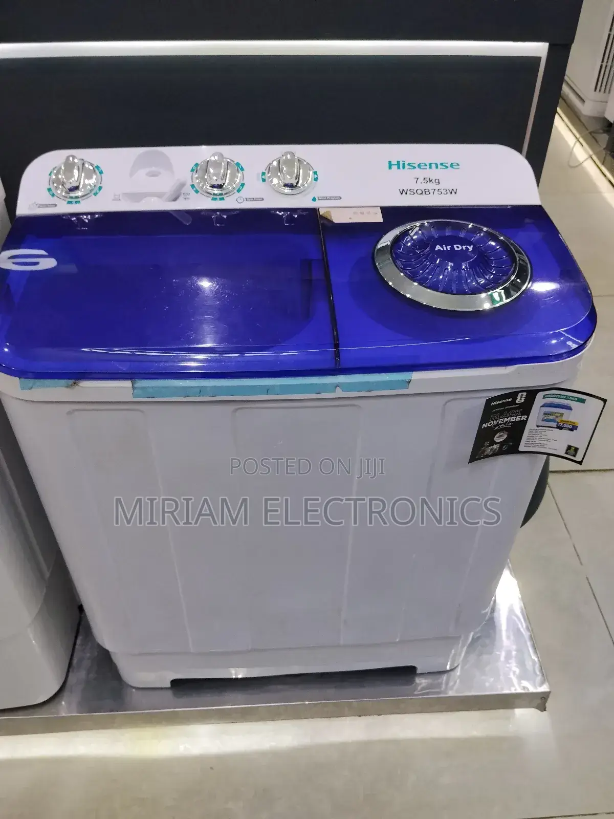 Hisense 7.5kg Wsq8753w Twin Tub Washing Machine