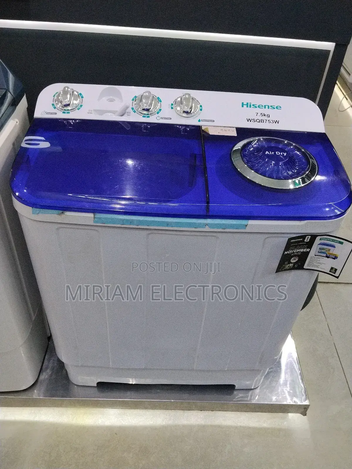 Hisense 7.5kg Wsq8753w Twin Tub Washing Machine