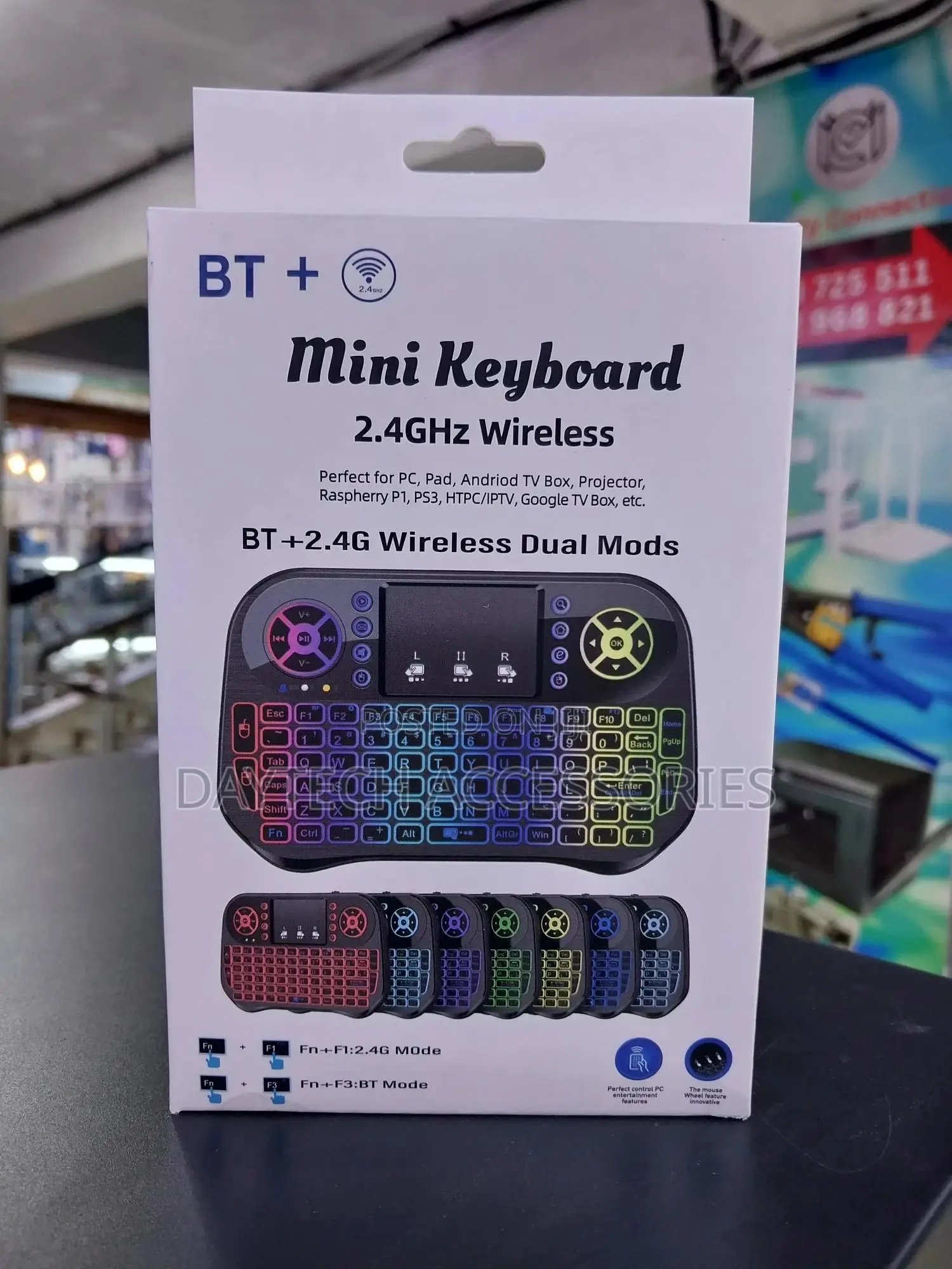 Bt+ Mini Keyboard With Touchpad and Backlighting.
