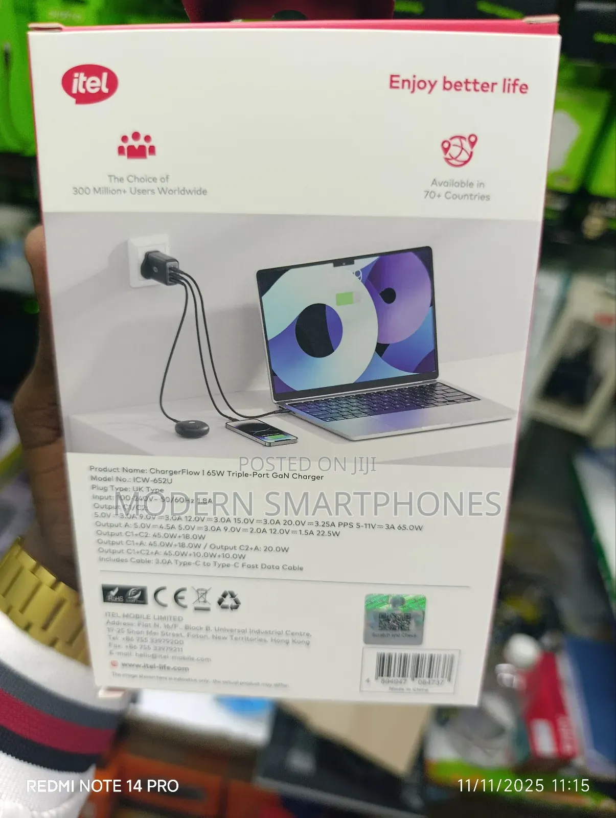 Itel 65w Fast Charging Chargerflow Laptop And Phone Charger