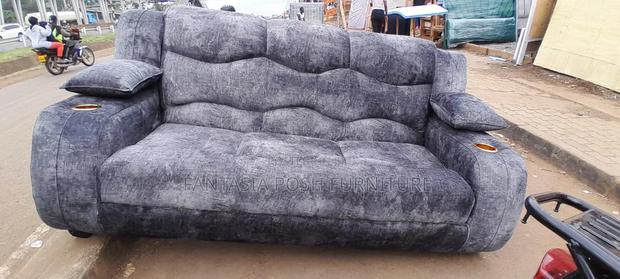 3 Seater Grey Fabric Recliner Sofa - Free Delivery
