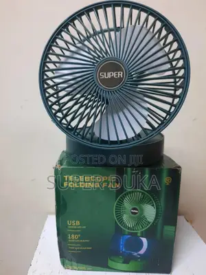 Fan. Rechargeable Adjustable Height Telescopic Folding Standing Fan