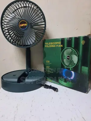 Fan. Rechargeable Adjustable Height Telescopic Folding Standing Fan