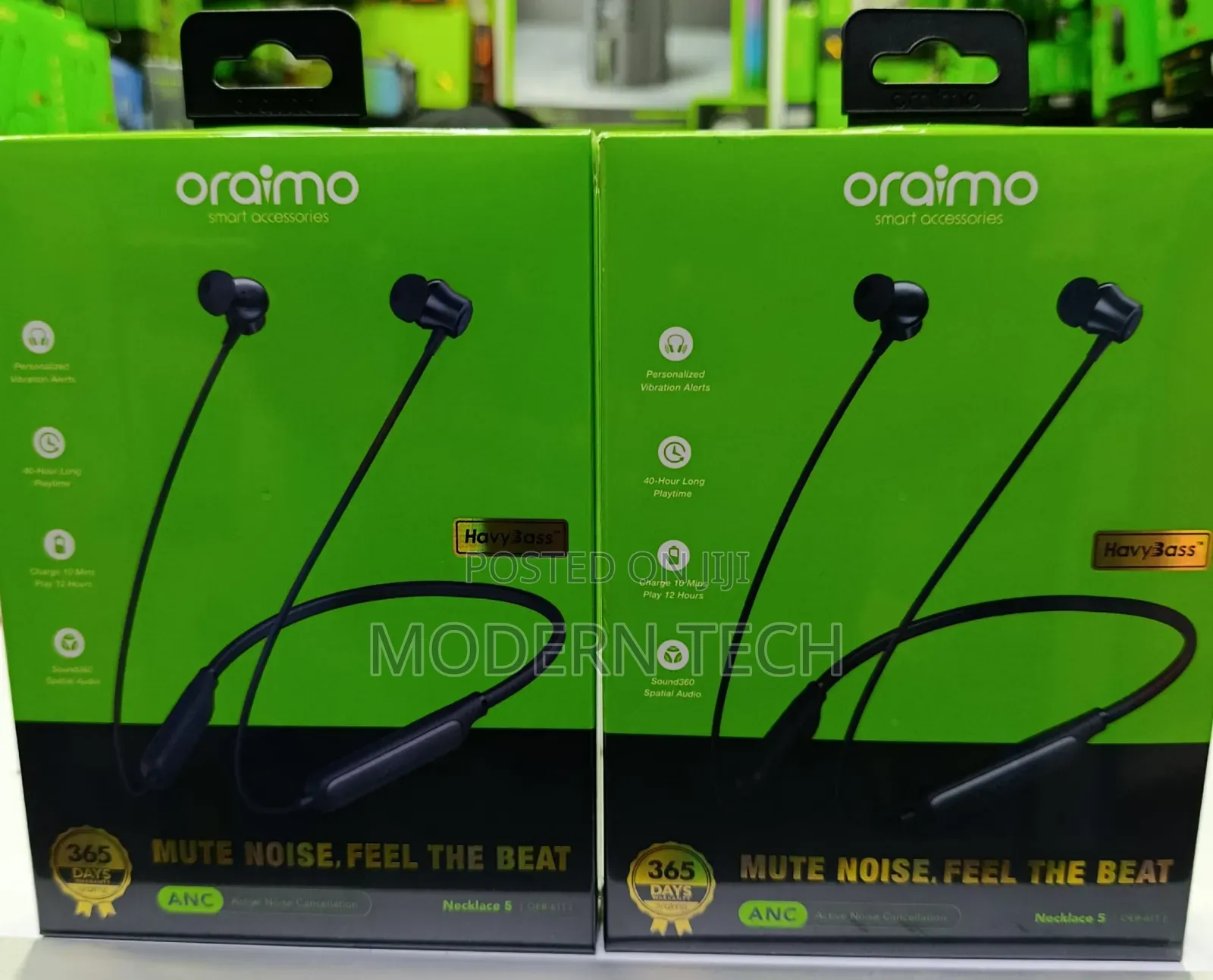 Oraimo Necklace 5 30db Noise Cancellation Call Vibration Earphones