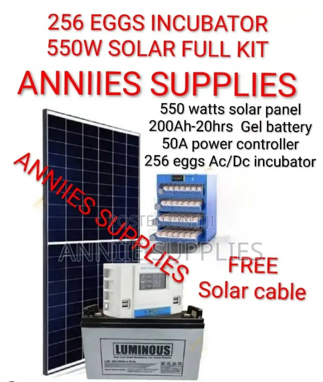 550w Solar 256 Egg Incubator Fullkit