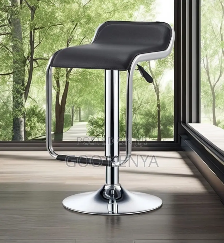 Home Counter Stool; Leather Stool With Adjustable Lift Mechanism