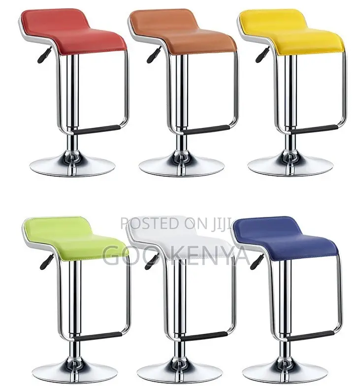 Home Counter Stool; Leather Stool With Adjustable Lift Mechanism
