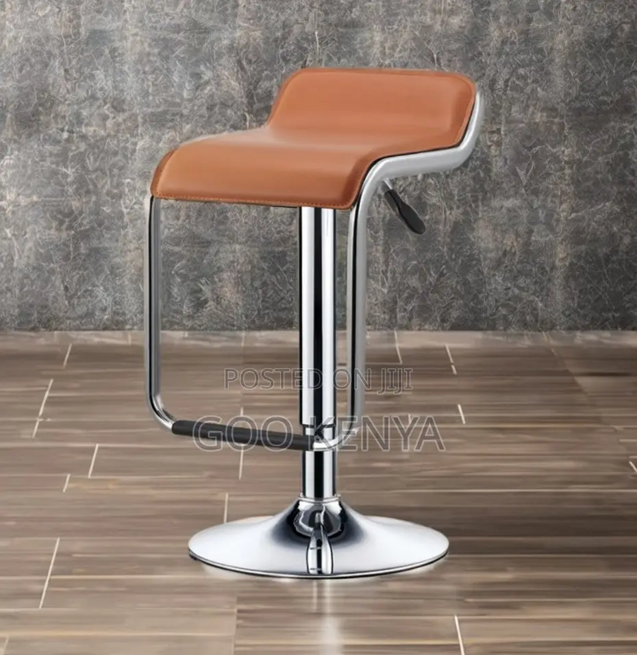 Home Counter Stool; Leather Stool With Adjustable Lift Mechanism