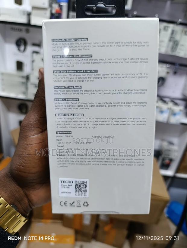 Tecno Omini Tank 30000mah Power Bank - thumbnail 3