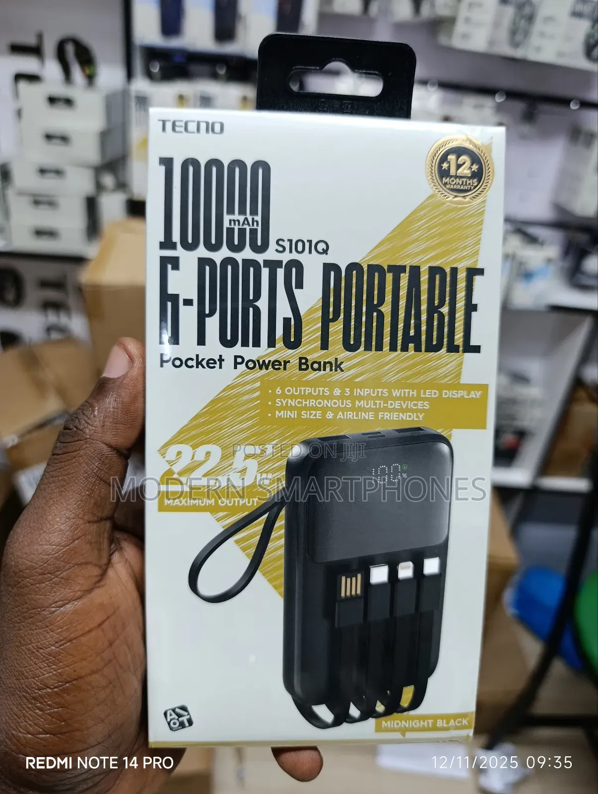 Tecno Pocket Power 10000mah 22.5w Fast Charging Powerbank