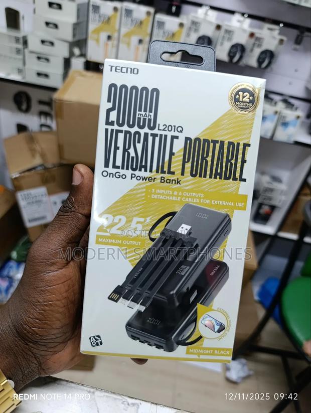 Tecno 20000 Mah 22.5w Fast Charging Powerbank - main view