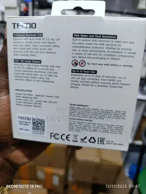 Tecno Watch 3 Active Wireless Call Smart Watch