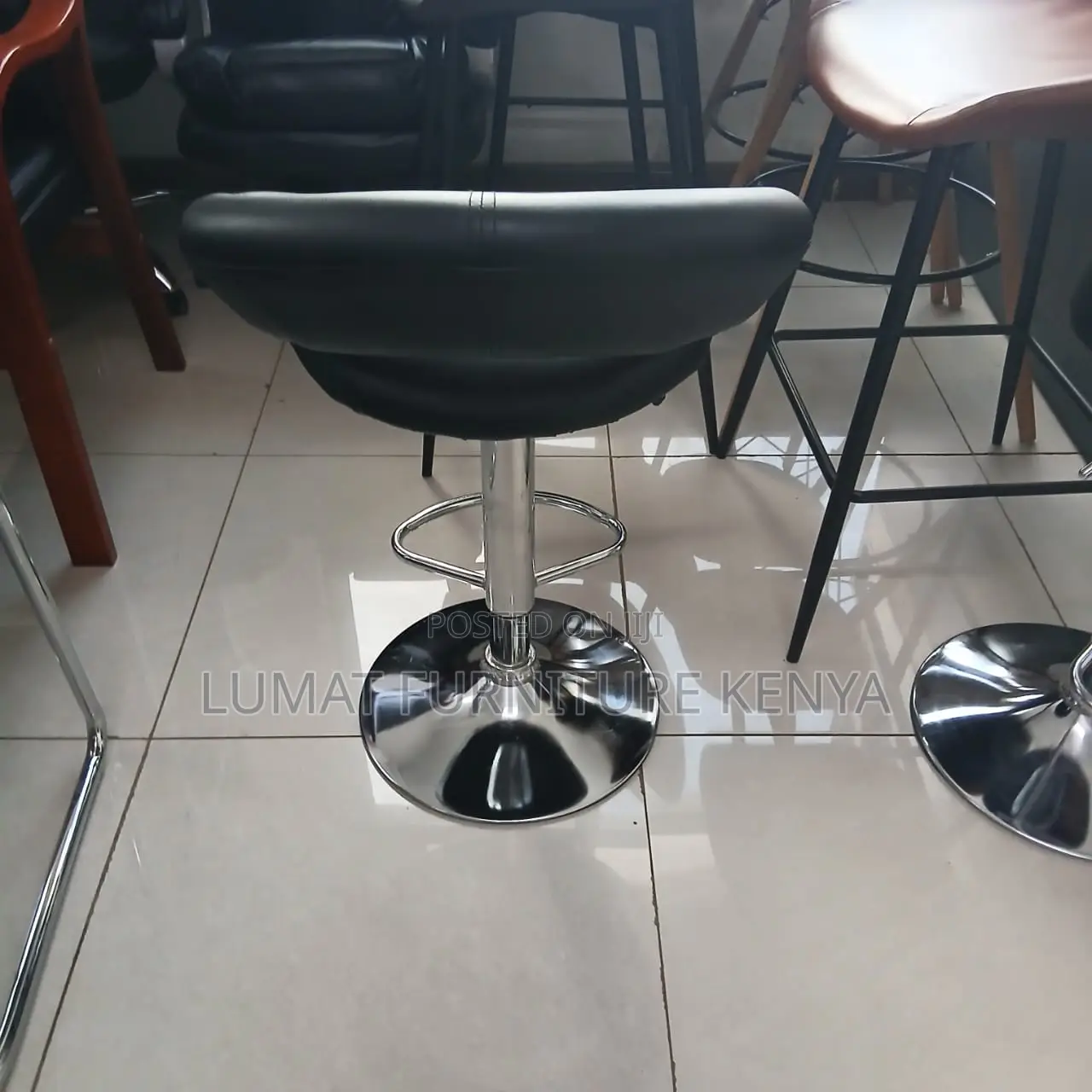 Black Modern Swivel Adjustable Bar Stool