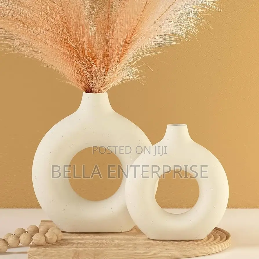 Porcelain Ceramic 2in1 Elegant Decor Donut Flower Vases