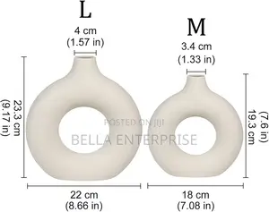Porcelain Ceramic 2in1 Elegant Decor Donut Flower Vases