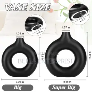 Porcelain Ceramic 2in1 Elegant Decor Donut Flower Vases
