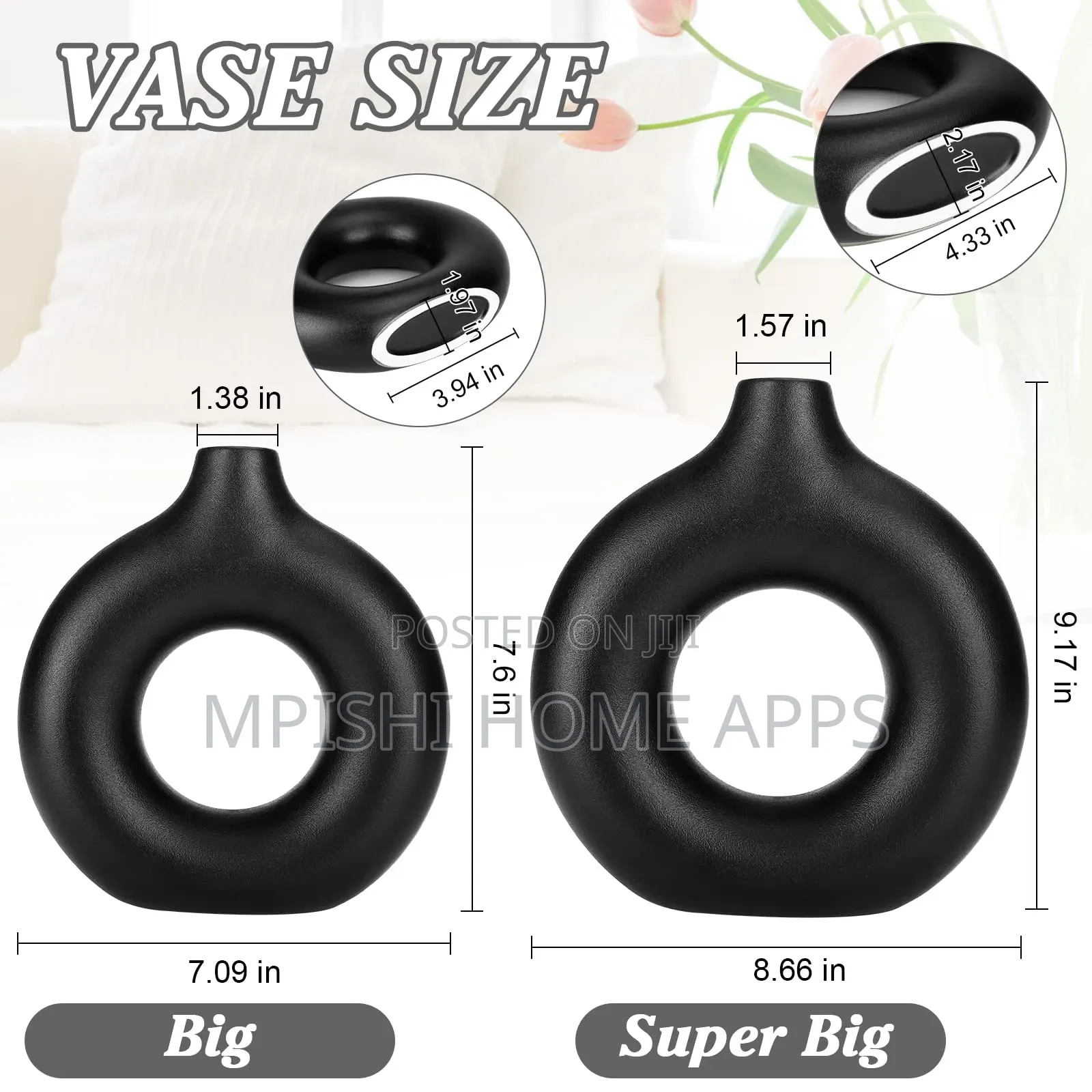 2 in 1 Ceramic Flower Vases