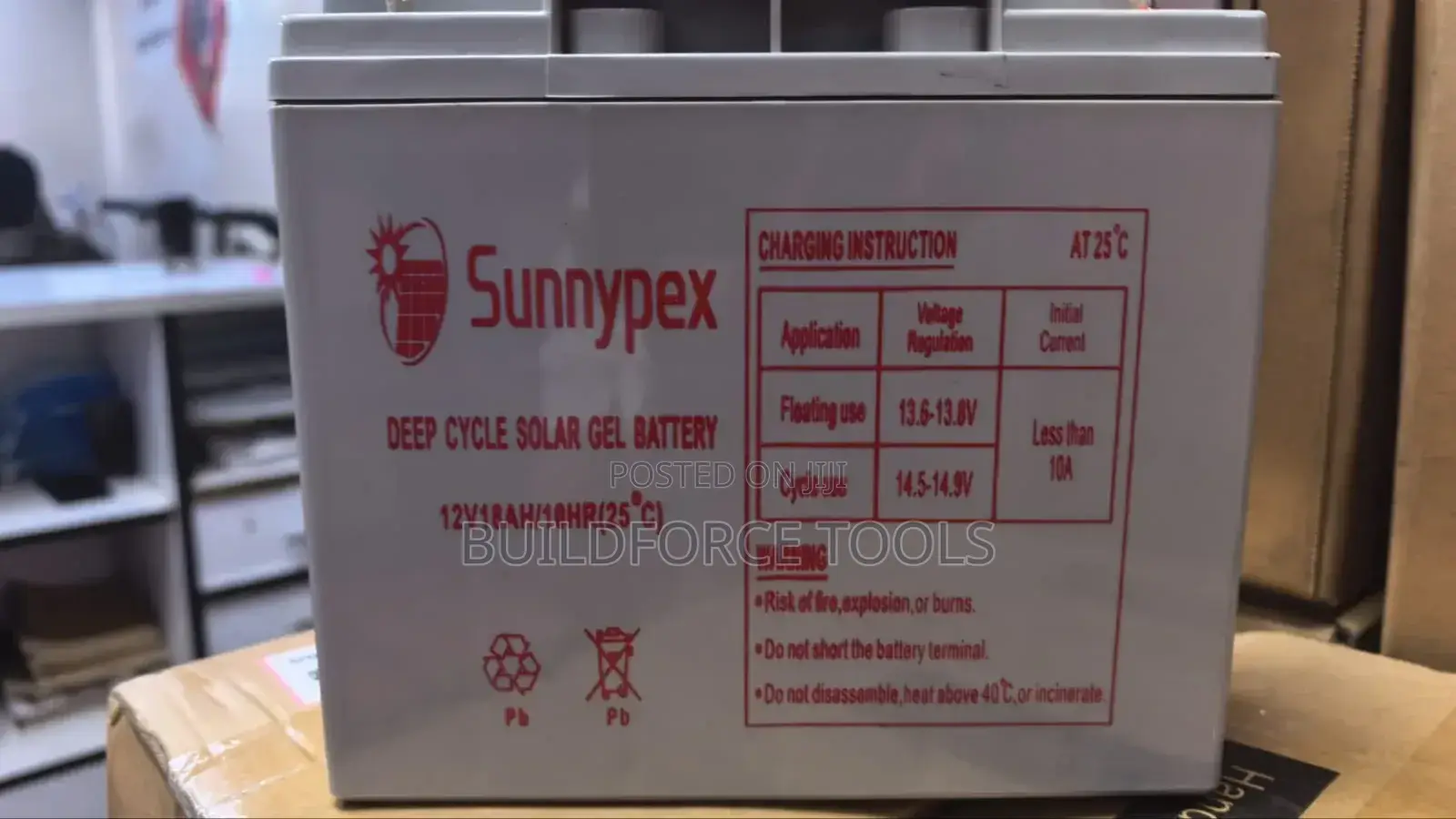 12v 18ah Sunnypex Deep Cycled Gel Battery