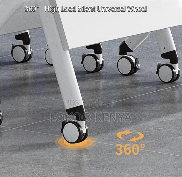Office Desk; Folding Rectangular Training-Writing Desk-With Wheels - thumbnail 5